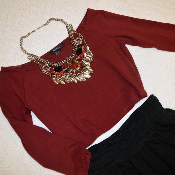 3/$15 🌺Forever 21 Red Crop Top - Picture 10 of 13